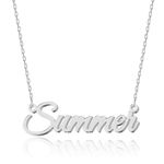 UMAGICBOX Personalized Silver Name Necklace Summer - Customizable Engraved Stainless Steel Pendant for Women - Unique Gift for Birthdays, Anniversaries, Graduations, and Valentine's Day