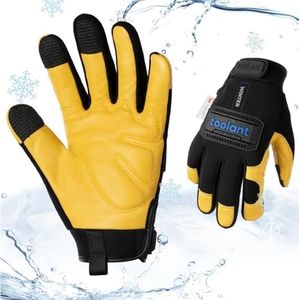 toolant Upgraded Waterproof Winter Work Glove with 3M Lining,Heavy Duty High Dexterity Leather Gloves,Touchscreen with Impact Protection