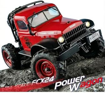 EAZYRC FMS FCX24S Power Wagon S 1/24 RC Crawler, Brushed 4x4 RTR Rock Crawler with Portal axle, 2-Speed Transmission, PC Hard Body – RC Car for Adults and Gift