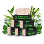 Beco Bamboo Soft Facial Tissue Papers- 100 Pulls (Pack of 6), 600 Pulls - 2 ply,100% Natural and Ecofriendly, Soft tissue box/pack