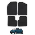 Rubber Car Mats Compatible with Fiat 500 (2013-) Tailored Fit Rubber Floor Mats Set Accessory Black Custom Fit 4 Pieces with Clips - Anti-Slip Backing, Heavy Duty & Waterproof