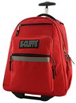 K-Cliffs Heavy Duty Rolling Backpack School Backpacks with Wheels Deluxe Trolley Book Bag Wheeled Daypack Workbag Multiple Pockets Bookbag with Safety Reflective Stripe Red