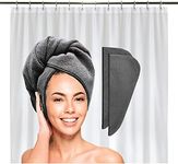 LIBA 72" W x 72" H Shower Curtain Liner and Hair Turban Bundle - PEVA Heavy Duty Liner, Waterproof, Odorless with Scala Turban Microfiber Hair Towel Wrap for Women, Instant Quick Dry, Anti Frizz, Supe