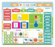 Nourish Daily Magnetic Calendar, Weather Station for Kids, Moods and Emotions, Preschool Learning Toys, Classroom Calendar Set, Wall Hanging