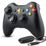 JAMSWALL Xbox 360 Wireless Controller 2.4GHZ Gamepad with Receiver, Dual Vibration Enhanced Game Controller for Microsoft Xbox & Slim 360 PC Windows 7,8,10 & PS3