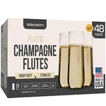 DECADORN 48 Stemless Champagne Flutes Disposable - 9oz Plastic Champagne Glasses - Plastic Champagne Flutes, MADE IN USA, BPA Free, Shatterproof, Recyclable, Durable and Sturdy Mimosa Glasses