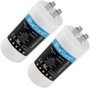 2 Packs 60uf CBB60 250 Volt Motor Run Start Capacitor Replacement Part by BlueStars - Exact Fit for Start-up of AC Motors with Frequency of 50Hz/60Hz
