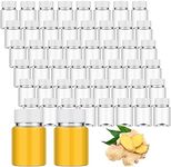 Lallisa 50 Pcs 2 oz Juice Shot Bottles with Caps, Small Wellness or Clear Ginger Shots Bottle and Built in Foil Spacer with Caps Reusable Ginger Containers for Wheatgrass Ginger shot Food Storage