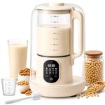 6 In 1 Automatic Soy Milk Maker, 50Oz (1500Ml) Nut Milk Maker Jug Blenders, for Homemade Plant-based Milk, Oat, Soy, Yogurt with Delay Setting and Self Cleaning and Keep Warm