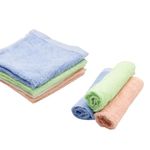 VilaGi 4 Pcs Flannel Face Cloth Bamboo Face Cloth Soft Flannels Wash Cloths,Quick Dry Reusable Face Body Cloths Face Cloths Towels Squares Wash Flannels for Babies Kids Adults,Baby Gift 25 x 25 cm