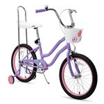 JOYSTAR 20 Inch Kids Bike for Girls Ages 6-12 Years 20" Wheels Daughter Cruiser Bicycle with Handbrake and Coaster Brakes Classic Frame Shape with Low Stand-Over Height Kickstand Included Purple
