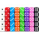 Smith’s® 40 Pack of Eco Friendly Dice | 16MM | 6 Sided Dice | No Harmful Materials | Rounded Edges for Smoother Rolling | 8 Beautiful Custom Colours