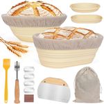 ZgoEC Oval Bread Proofing Basket, Banneton Proofing Basket 10 Inch, Foldable Sourdough Basket Set, Silicone Bread Basket Baking Sourdough Starter Kit with Storage Bag, for Home Bakers (Yellow)