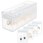 HOMEHIVE Acrylic Jewelry Box Organizer, Clear Jewelry Organizer Holder with 20 Portable Anti Tarnish Jewelry bags, Travel Jewelry Case for Earrings/Rings/Necklaces Gift for Women Girls