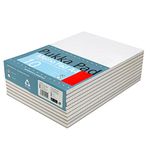 Pukka Pad, A4 8mm Ruled Memo Pad – Pack of 10 – 160 Pages, 80 Sheets of Unpunched 60GSM Paper Per Pad – Glue Top-Bound, Thick Card Back Cover for Home, School Students, & Office Professionals