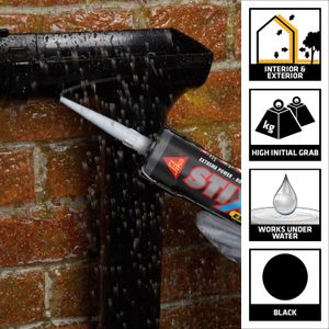 Sika Stixall Black Sealant 290ml – All-Purpose Adhesive & Sealant