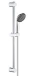 GROHE Vitalio Start 100 - Shower Rail Set (Water Saving 2-Spray Hand Shower 10 cm with Anti-Limescale System, Shower Rail 60 cm, Shower Hose 1.75 m 1/2'' x 1/2''), for High Pressure, Chrome, 27948000