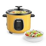 Macook Mini Rice Cooker, 3 Cups Uncooked Rice Cooker Small, 0.6L Protable Rice Cooker For 1-3 people, Make Rice & Steam Healthy Vegetables, 220V Rice Maker For Rice, Oatmeal, Porridge, Soup (Yellow)