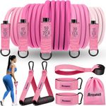 Resistance Bands Women, 150lbs Workout Bands Resistance, Exercise Bands Set with Handles, Door Anchor, 5 Level Workout Bands for Physical Therapy, Yoga, Pilates, Shape Body