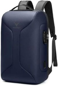 REDHORNS Waterproof 15.6-Inch Laptop Backpack for Men and Women with USB Charging Port, Unisex Anti-Theft Travel Laptop Bag, Password Number TSA Lock (Navy Blue)