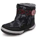 UOVO Boys Winter Boots Water Resistant Snow Boots Kids Warm Trainers Ankle Boots Outdoor Boots Black Size 1 UK Little Kids