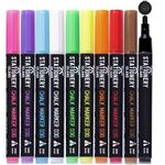 STATIONERY ISLAND Chalk Pens for blackboard, Liquid Chalk Markers for Chalkboard and Glass, Wipeable Chalk pens for Window Drawing,10 Colours