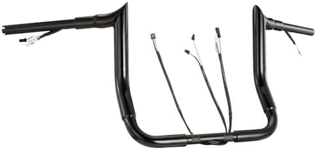 Pre-wired 14" Rise 1.5" Fat Ape Hangers Street Glide Handlebars for Harley 2016-2023 Street Glide/Electra Glide/Ultra Limited Bagger Meathook Bars with CAN-Bus/TBW/Heated Grips Wire, Black
