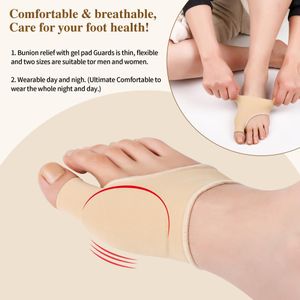 DYKOOK Bunion Relief Gel Sleeve Socks – Toe Protector Pads, Beige, S, 1 Pair