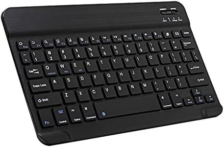 Ultra-Slim Bluetooth Keyboard Portable Mini Wireless Keyboard Rechargeable for Apple iPad iPhone Samsung Tablet Phone Smartphone iOS Android Windows (10 inch Black)