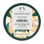 The Body Shop Vegan Body Yogurt Almond Milk Cream, 200 ML - For Normal To Dry Skin | Instant 48 Hr Moisture | Vegan