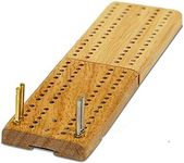 WE Games Wooden Folding Travel Cribbage Board with Metal Pegs, Small Size for Easy Travel