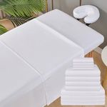 XOLLOZ Massage Sheets 4 Set Bundle - 120GSM Double Brushed Premium Microfiber Massage Sheets Sets - Fits All Standard Massage Tables - Stain, Oil & Wrinkle-Resistant - Cost Effective (White)