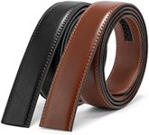 JASGOOD Men's Leather Ratchet Belt Strap without Buckle, Replacement Leather Belt Strap 35mm/1.38", Fit 40mm/1.57” buckle,F-black+brown