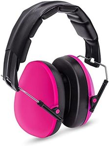 Lookka Ear Defenders Kids, Foldable Adjustable Hearing Protection Noise Cancelling Blue Ear Muffs for Children Baby (6 Months to 14 Years Old), Pink