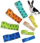 Kulannder 8 Rolls Self Adhesive Bandage for Dog, Bandage for Dogs Paws Legs Injury, Do not Stick to Fur, High Elastic and Breathable