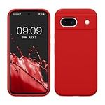 kwmobile Case Compatible with Google Pixel 8a Case - TPU Silicone Phone Cover with Soft Finish - Classic Red