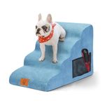 Masthome Dog Stairs, 4 Steps Dog Steps for Bed & Sofa, High Density Foam Pet Stairs with Washable Zippered Cover, 73 X 51 X 40 cm Non-Slip Pet Ramp for Dogs And Cats, Send Lint Roller