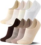 FITRELL No Show Socks Womens - Athletic Cushioned Low Cut Ankle Socks Invisible Non-slip Liner Socks, 8 Pairs Tan, Small