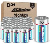 ACDelco 24-Count Size D Cell Alkaline Batteries Super Alkaline Battery 7-Year Shelf Life Reclosable Packaging