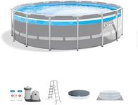 Intex 26729EH 16 Foot by 48 Inch Clearview Prism Frame Above Ground Swimming Pool with Filter Pump, Easy Set Up and fits up to 6 People