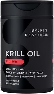 Sports Research Antarctic Krill Oil Omega 3 Mini-Softgels 500mg with Phospholipids, Choline & Astaxanthin - Sustainably Sourced, Non-GMO Verified & Gluten Free - 120 Softgel Capsules