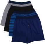 Hanes Men's ComfortSoft Knitboxer Underwear, Pack of 4, Assorted Colours