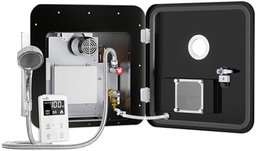 RIWORY 65,000 BTU RV Tankless Water Heater Propane with 18x18 Door, 3.9 GPM RV On Demand Water Heater, High Altitude Available, DC 12V Instant RV Water Heater with Outdoor Water Outlet