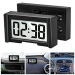 YOUNGFLY Mini Car Clock Auto Car Truck Dashboard Time Self-Adhesive Bracket Vehicle Electronic Digital Clock