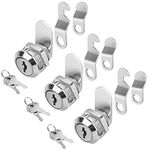 Cylinnda Cabinet Locks (3 Pack, Zinc Alloy), Keyed Alike Cam Lock for Tool Box, RV Storage, Mailbox, 5/8"