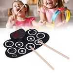 Electronic Drum Set, Portable Roll-Up Drum Practice Pad USB Rechargeable Dual Speaker Kids Roll Up Drum Practice Pad White Digital Drum Kit for Kids Beginner Great Holiday Birthday Gift