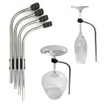 BeDiCo I Set of 4 I Stainless Steel Dishwasher Attachment Wine Glass Holder I Protects Glasses from Tips, Breakage, Scratches I Includes Wall Mount