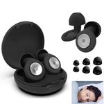 Earbuds Noise Cancellation, 45DB Ear Plugs for Sleeping, Earplugs for Noise Cancelling, Earplugs with Eartips and Carrying Case for Sleeping, Concert, Working, Studying, Traveling (Black)