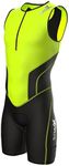 Sparx Men`s Triathlon Suit Tri Race Skinsuit Bike-Swim-Run 3 Pockets Italian Fabric (Neon Green, XL)