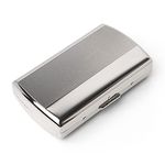 Mini Metal Cigarette Case - Portable Double Sided Spring Clip Holds 12 Regular 85mm Short Cigarettes，Can Not Be Placed The Credit Card Inside (85's 12pcs Silver)